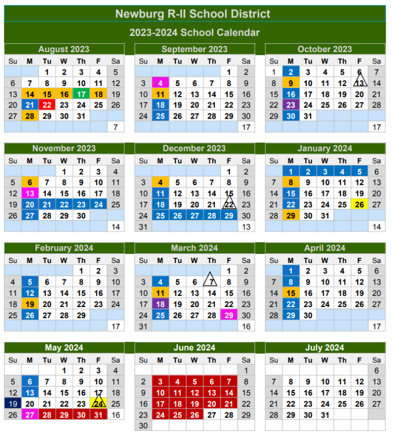 District Calendar 2023-2024 – Newburg R-II School District